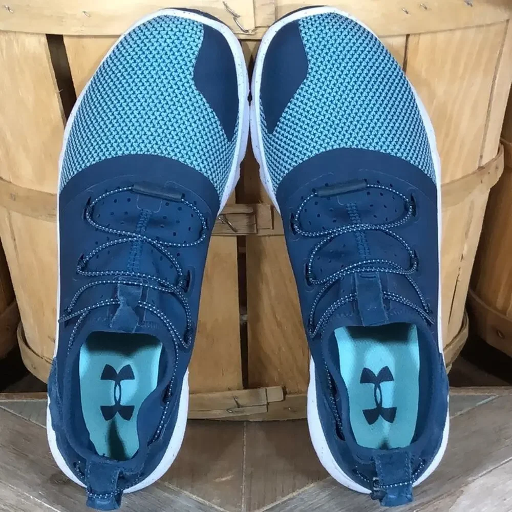Under Armour Cinch Drift 2 Blue Multi Slip On Drawstring Running Shoes Womens 10